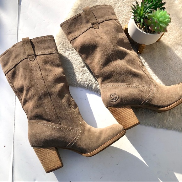 *๐HP ๐ Timberland | Earthkeepers Rudston taupe Suede Heeled Boots Size 8 - Picture 7 of 16